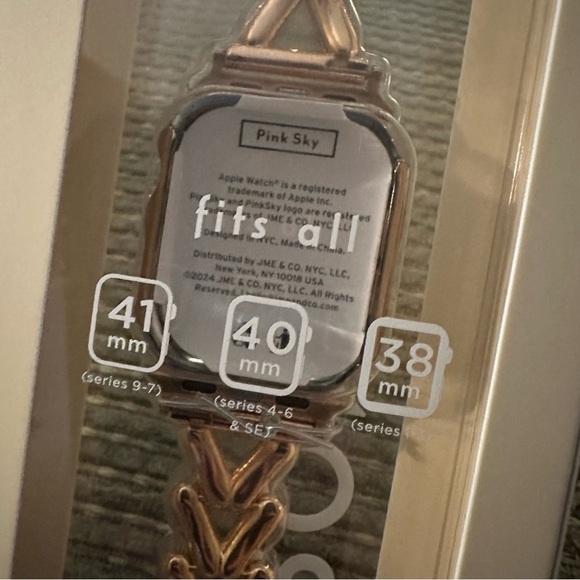 Chevron Bracelet Apple Watch Band, Rose Gold, Pink Sky - Picture 10 of 10